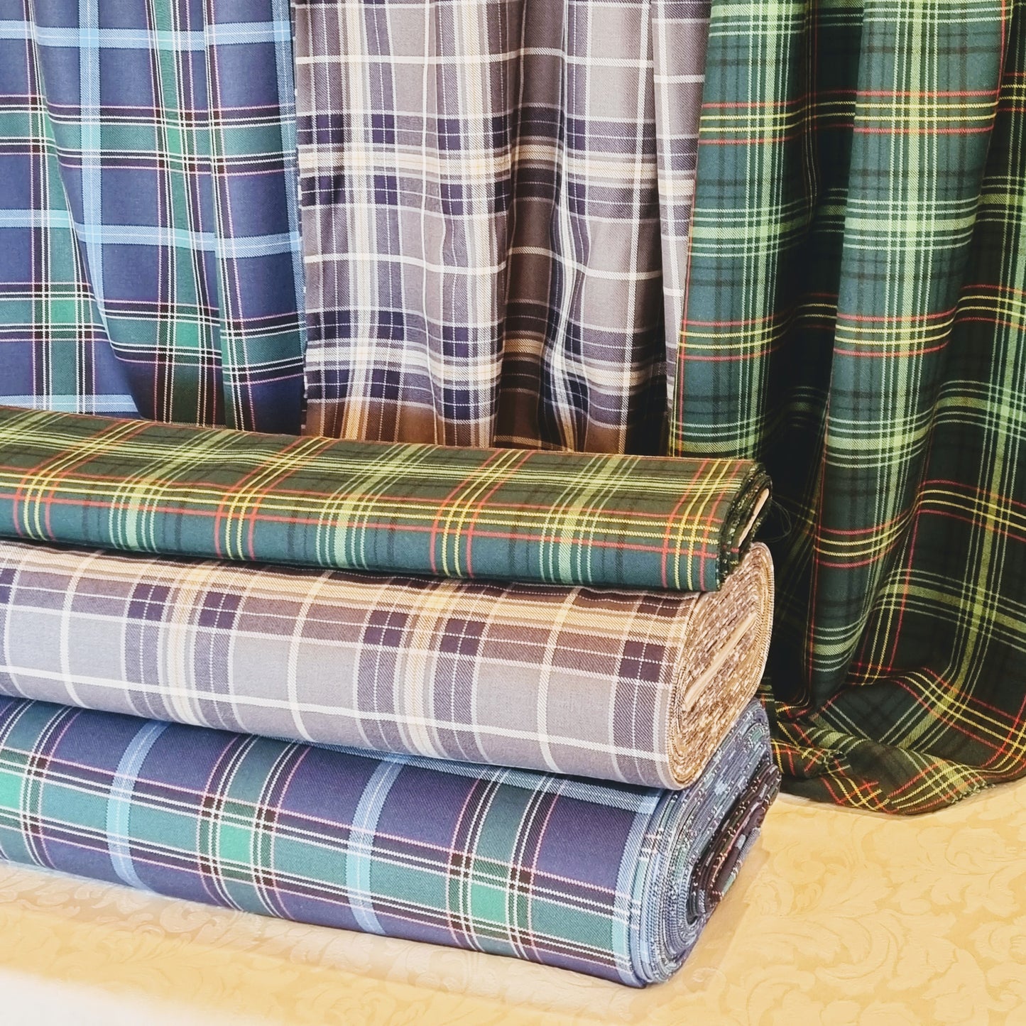 Victoria State, Ballarat District and New South Wales State Tartan Fabric