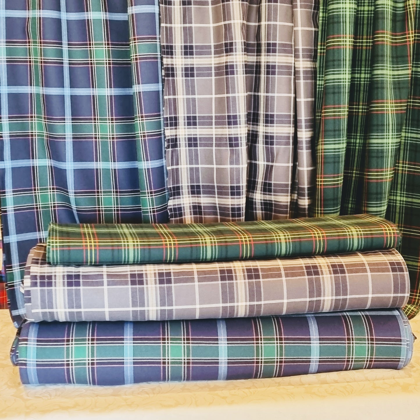 Victoria State, Ballarat District and New South Wales State Tartan Fabric